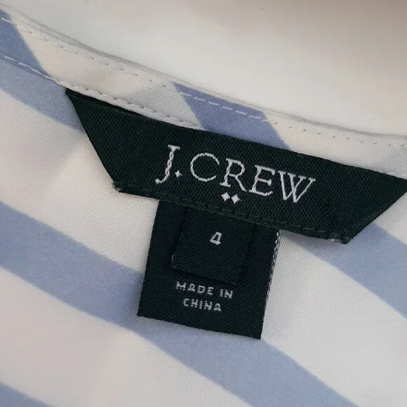 J. CREW - Sleeveless Top - Blue and White Striped - Size 4 - Picture 5 of 5
